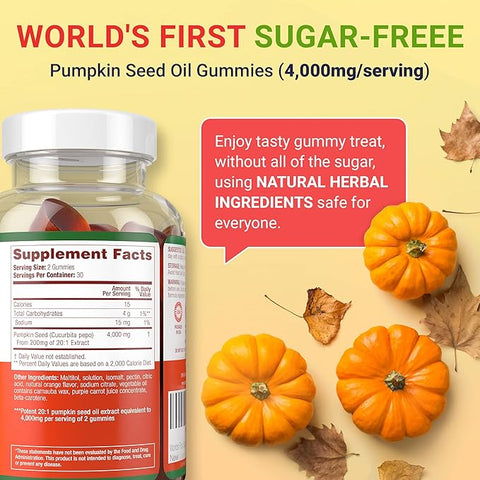 Purify Life World's First Sugar-Free Pumpkin Seed Oil Gummies 60