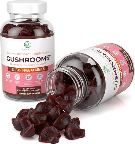 Purify Life Sugar-Free Gushroom Complex Gummies 60 (Natural Strawberry Flavour)