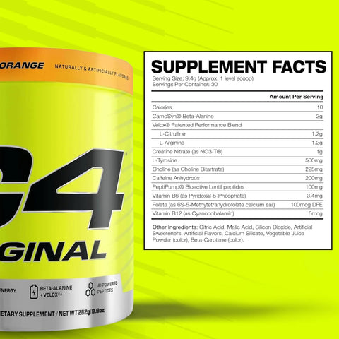 Cellucor C4 Original Pre Workout Powder with Creatine, Orange - 30 Servings – image 2