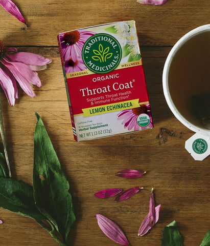 Traditional Medicinal Throat Coat Lemon Echinacea, 16 Teabags