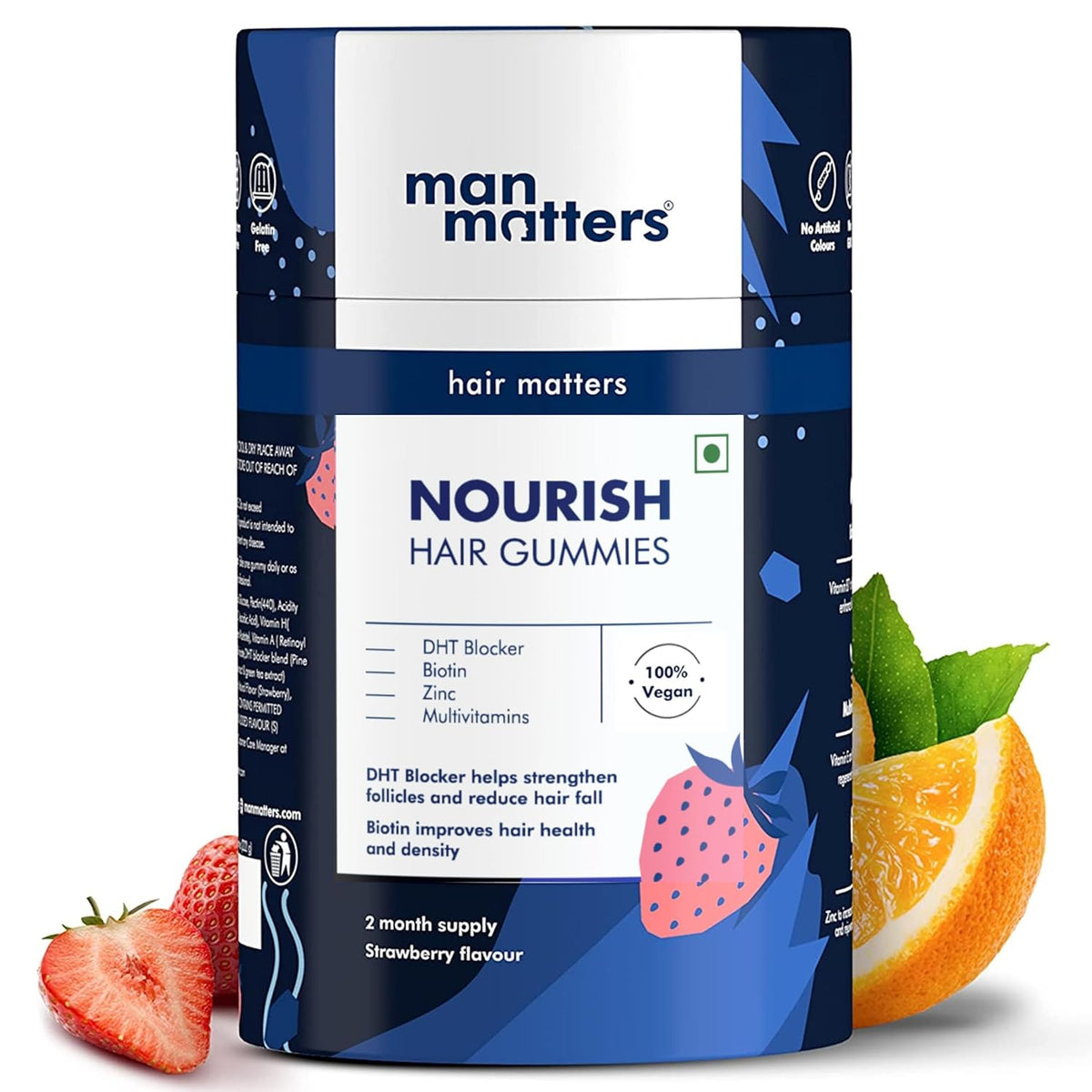 Man Matters Biotin Gummies For Hair & Skin | 60 Days Pack