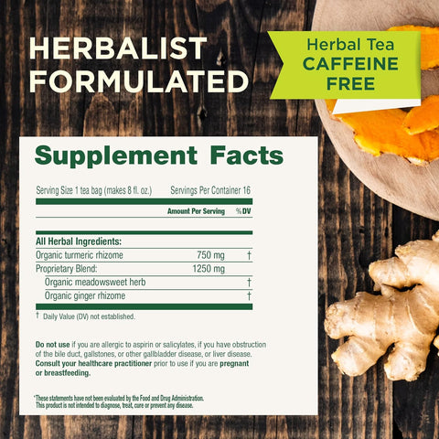 Traditional Medicinal Turmeric With Meadowsweet And Ginger, 16 Teabags
