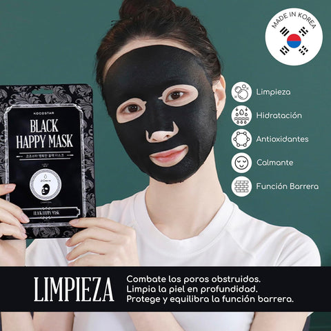 Kocostar Happy Mask - Black Charcoal Facial Sheet, 23ML 1's – image 3