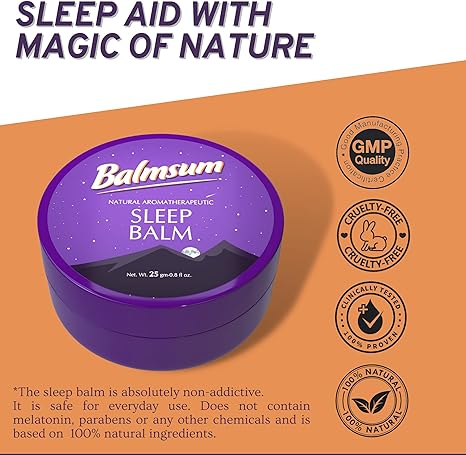 Balmsum Natural Aromatherapeutic Sleep Balm | 100% Natural | NO Melatonin | Non-Addictive | Sleep Aid With Magic Of Nature - 25gm