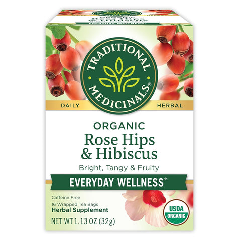 Traditional Medicinal Rose Hips With Hibiscus, 16 Teabags