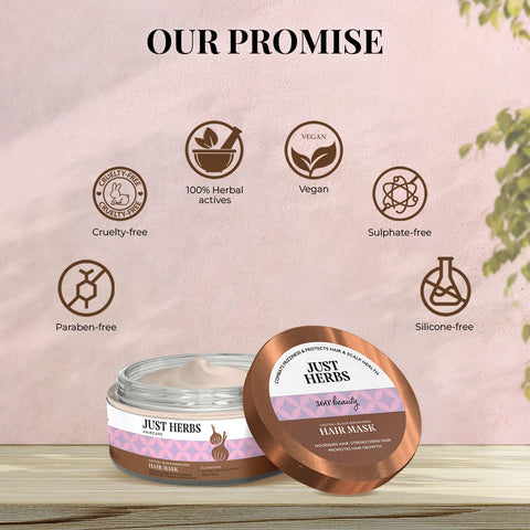 Just Herbs Anti Hairfall Natural Hair Mask Suitable For Color Treated & All Hair Types 200g