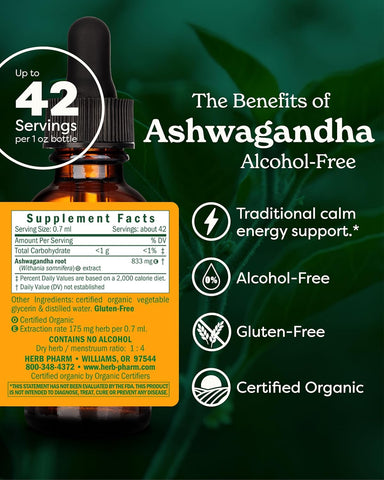 HERB PHARM ASHWAGANDHA ENERGY & VITALITY 1OZ 30ML