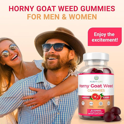 Purify Life Potent Horny Goat Weed gummies 60 for Men and Women