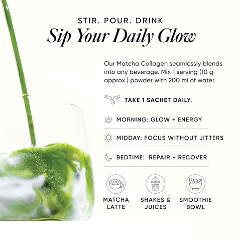 Wellbeing Nutrition Matcha Collagen 15 sachets (8gms each sachet)