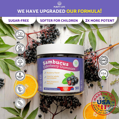 Purify Life Sambucus Sugar-Free Elderberry Gummies 90