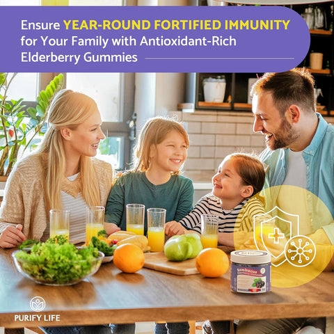Purify Life Sambucus Sugar-Free Elderberry Gummies 90