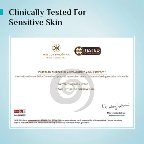 Pilgrim 2% Niacinamide Glow Gel Sunscreen SPF 50+ PA+++ - 50g