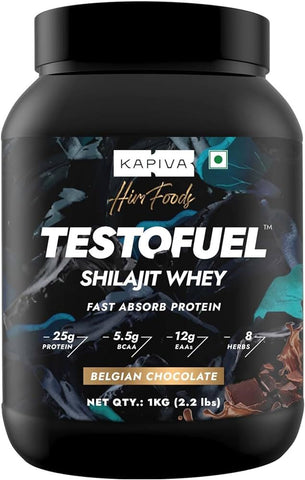 Kapiva Himalayan Shilajit 20gm + Kapiva TESTOFUEL Shilajit Whey Belgian Cookies and Cream Protein 1Kg