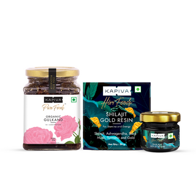 Shilajit Gold Resin + Gulkand Combo