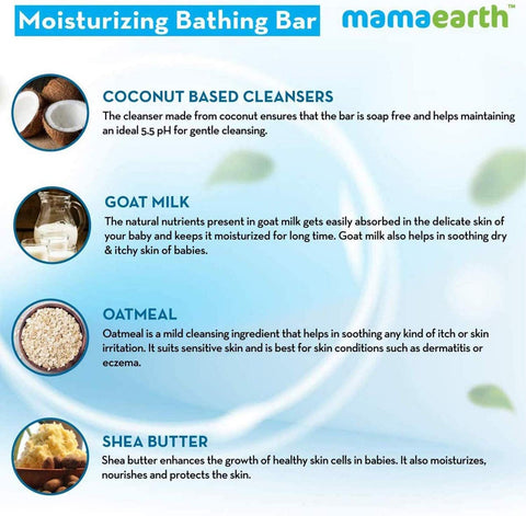 Mamaearth Moisturizing Bathing Bar Soap For Babies pack of 2*75 grams