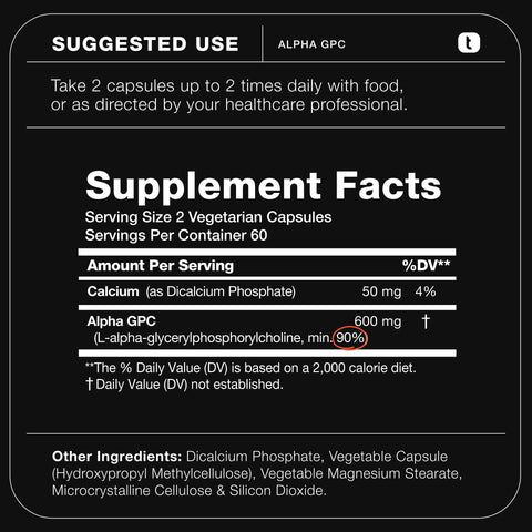 Toniiq Ultra High Purity Alpha GPC Capsules 120