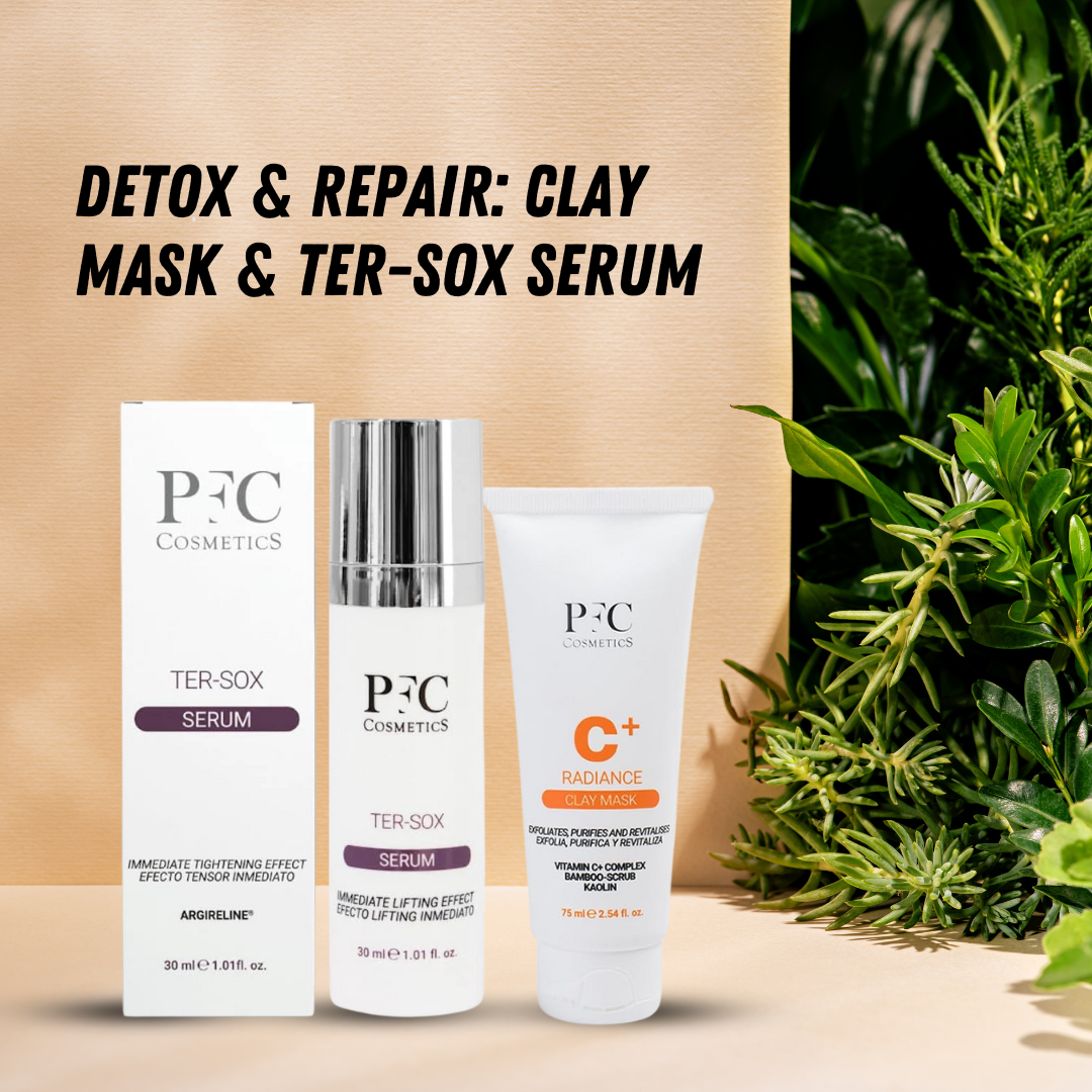 Clay Mask and Serum Combo : PFC Samapharma Radiance C+ Clay Mask 75ml + PFC Samapharma Ter-sox Serum 30ml