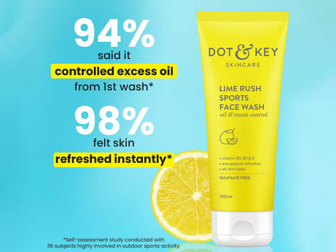 Dot & Key Lime Rush Sports Face Wash Oil Sweat Control 100Ml