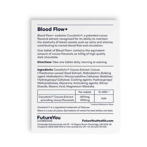 Blood Flow with CocoActive - Easy to Absorb Formulation - Vegan Suitable - 28 Day Supply - Developed by FutureYou Cambridge