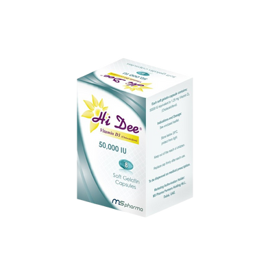 Hi Dee Vitamin D3 50000 IU Soft Gelatin Capsules 8's