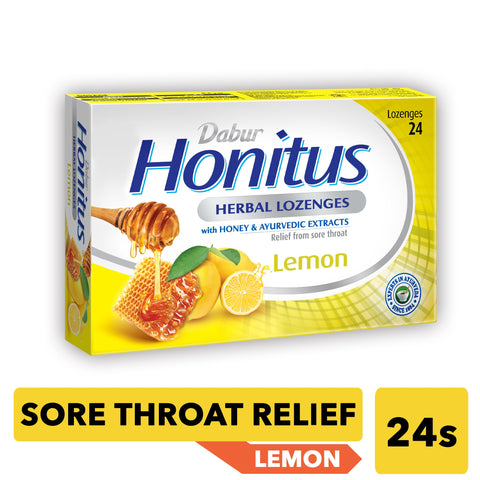 Dabur Honitus Herbal Lozenges -Lemon, 24 Lozenges