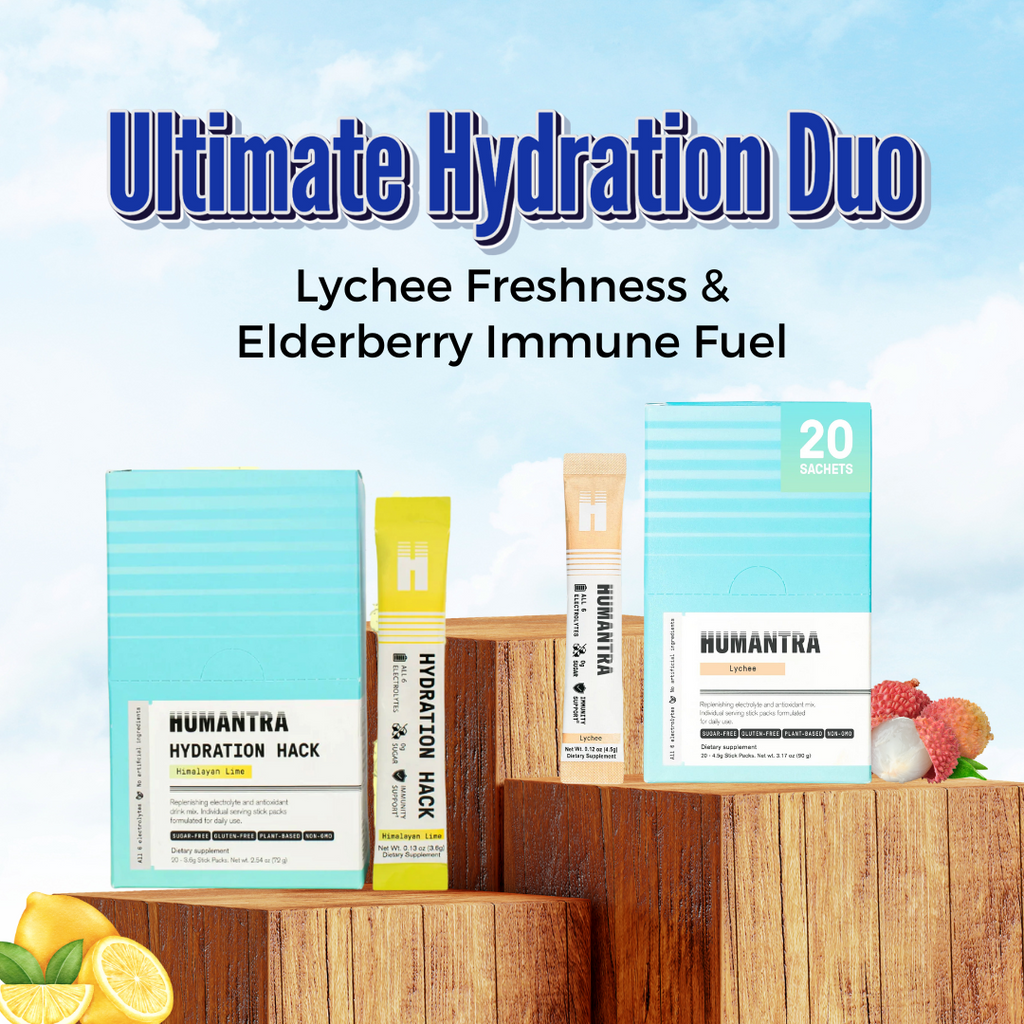 Humantra Humantra Electrolyte Lychee flavour 80g + Humantra Electrolyte Himalay ...