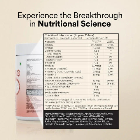 Wellbeing Nutrition Vegan Pro Collagen - Mixed Berry 250gms (25 servings)