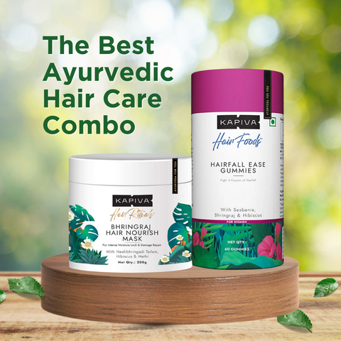 KAPIVA BHRINGRAJ HAIR NOURISH MASK + Hairfall Ease Gummies for Men