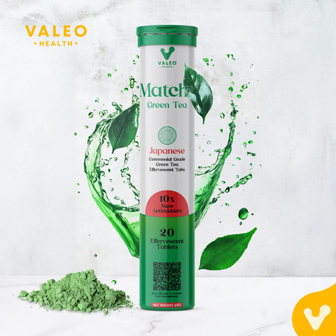 BUY 3 GET 1 FREE  |  Valeo Matcha Green Tea Effervescent Tabs (20) | Organic Japanese Ceremonial-grade Matcha