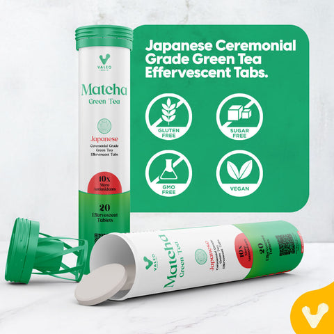 BUY 3 GET 1 FREE  |  Valeo Matcha Green Tea Effervescent Tabs (20) | Organic Japanese Ceremonial-grade Matcha