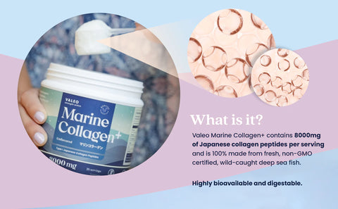 Valeo Marine Collagen and FREE SugarBearHair Gentle Detangling Bamboo Hair Brush Combo