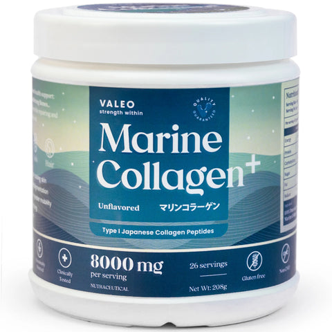 Valeo Marine Collagen + FREE Plix Flaunt Your Hair Orange Burst 15 Effervescent Tablets Combo