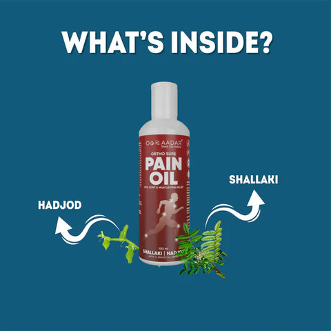 زيت AADAR Ayurveda Ortho Sure Pain لتخفيف آلام المفاصل والعضلات والركبة (100 مل)
