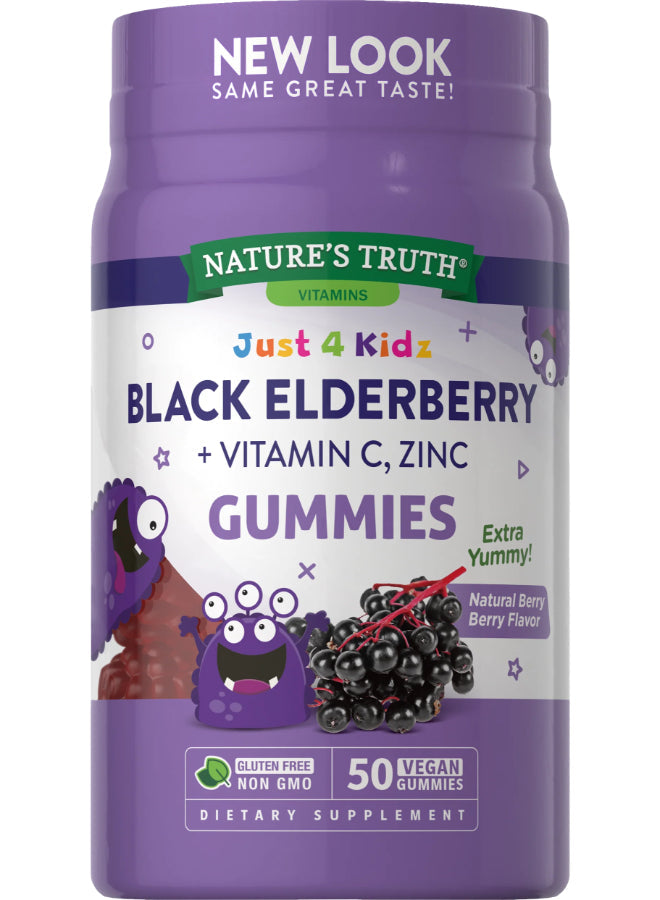 Nature's Truth Kids Black Elderberry With Vitamin C, Zinc