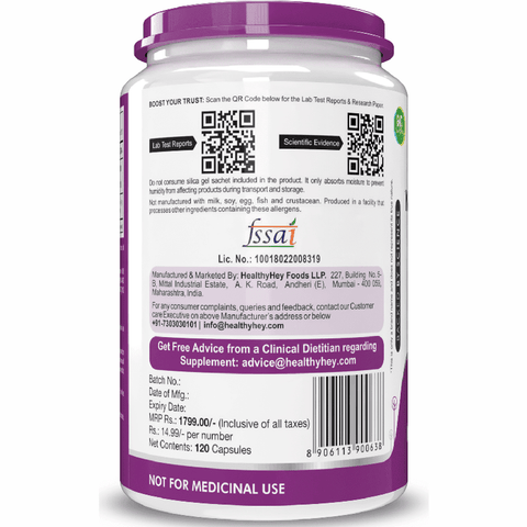 HealthyHey Natural Vitamin K2 + Natural D3 - Non-GMO | Non-Synthetic 120 Veg. Capsules