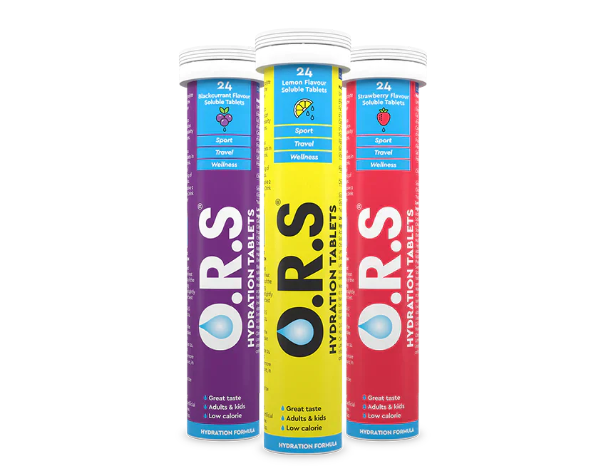 O.R.S HYDRATION TABLETS - 3 Flavours : 72 Tablets