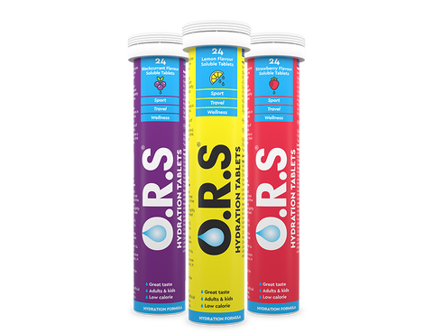 O.R.SHydration Tablets With Electrolytes Lemon Blackcurrant Strawberry and Orange (PackOf4)