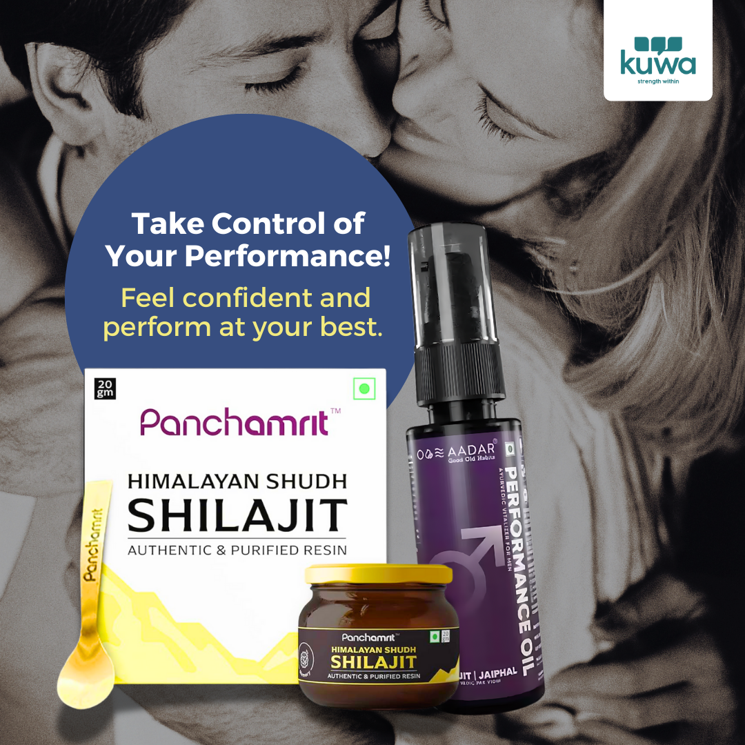 Panchamrit Himalayan Shudh Shilajit Resin 20g + AADAR Performance Oil Stamina Booster for Men (30 ml)