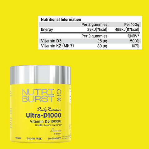 Nutriburst UltraD3 1000 IU  Lemon  60 Gummies
