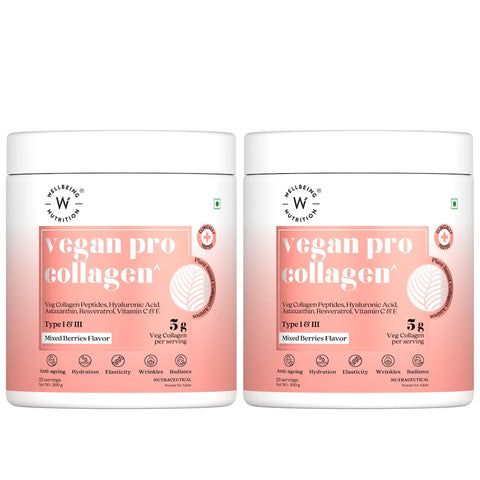 Wellbeing Nutrition Vegan Pro Collagen - Mixed Berry 250gms (25 servings)