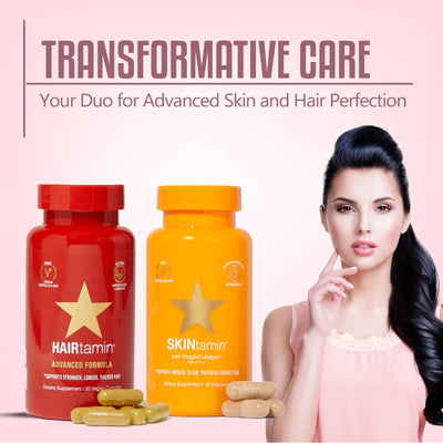 مجموعة Hairtamin Healthy Hair Growth Advance وHAIRtamin SKINTAMIN