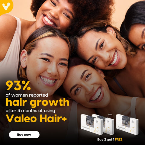 Valeo Hair+ For Lustrous & Thick Hair, 28 Tablets + 28 Softgels (Buy Two get one)