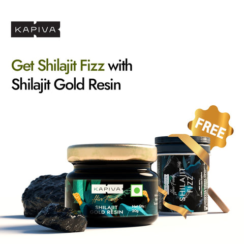 Kapiva Shilajit Gold Resin 20 grams and Get Kapiva Shilajit Fizz Effervescent tablets 3 FREE