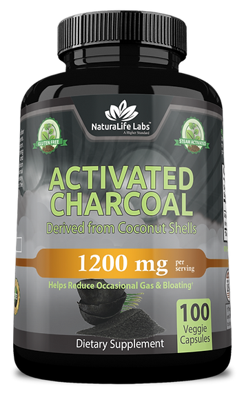 NaturaLife Labs Activated Charcoal 1,200mg per serving 100 veggie capsules