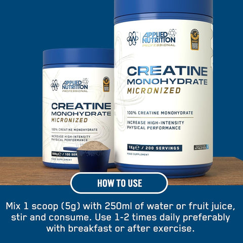Applied Nutrition Creatine Monohydrate - Micronized, Unflavoured, 500g