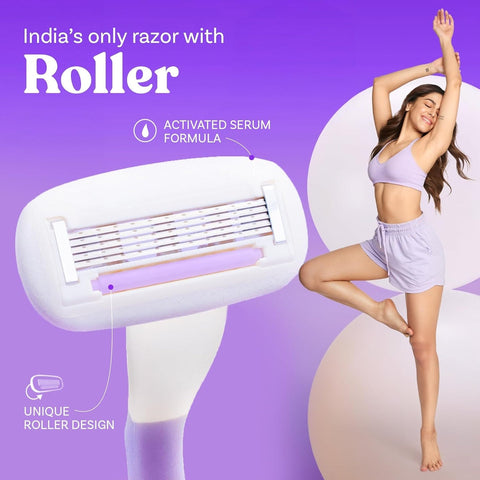 Bombae Rollplay Glow System Women's Razor (White and Purple)