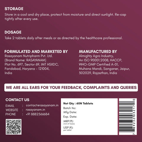 Rasayanam Multivitamin for women 24000MG 60N Tablets