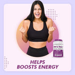 HealthyHey Iron Supplement for Women -100% Chelated - With Vitamin B12, Folic Acid & Vitamin C for High Absorption (60 Veg Capsules)