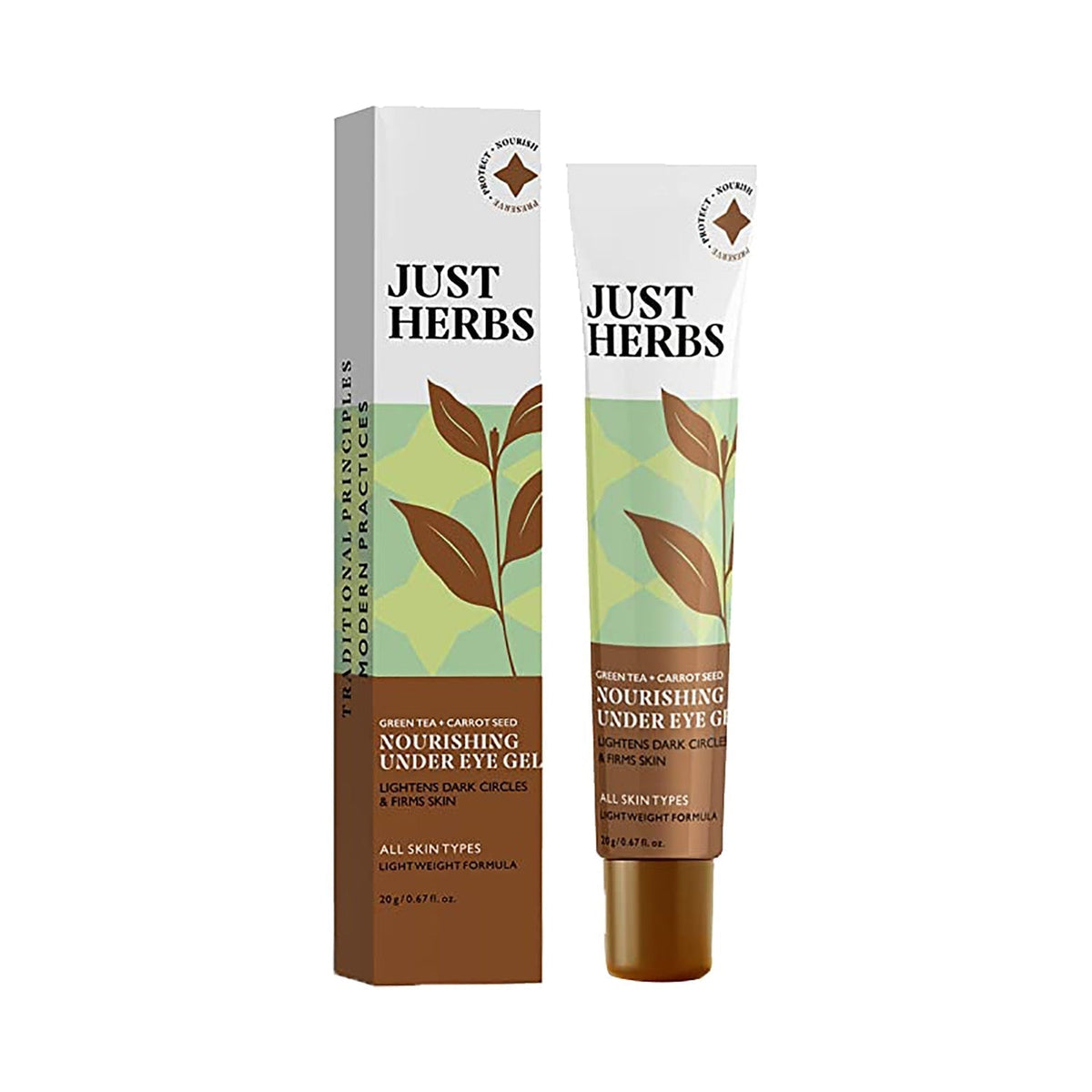 Just Herbs Under Eye Gel Creme For Dark Circles Removal,Eye Puffiness,Fine Lines &Wrinkles (20G)