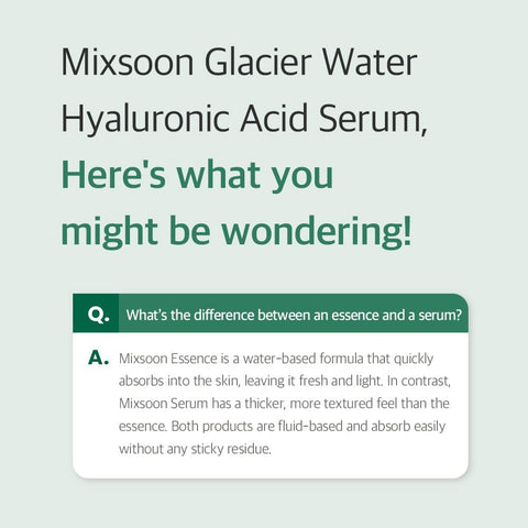 mixsoon Essential Glass Skin Duo Set - Bean Essence & Glacier Water Hyaluronic Acid Serum, 2 Pieces